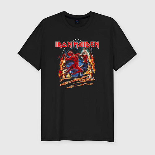 Мужская slim-футболка Iron Maiden Run To The Hils / Черный – фото 1
