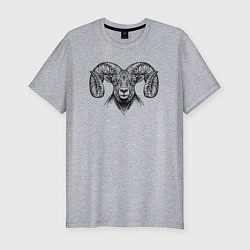Мужская slim-футболка Морда барана