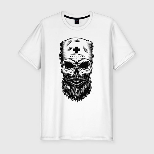 Мужская slim-футболка Doctor death / Белый – фото 1