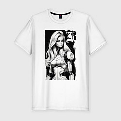 Мужская slim-футболка Barbie - sketch ai art
