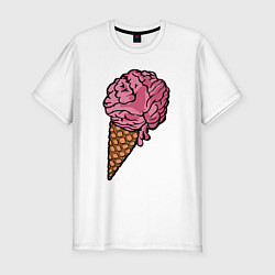 Футболка slim-fit Brain ice cream, цвет: белый