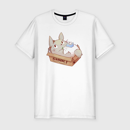 Мужская slim-футболка Ghibli Totoro / Белый – фото 1