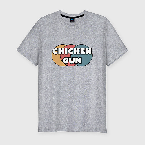 Мужская slim-футболка Chicken gun круги / Меланж – фото 1