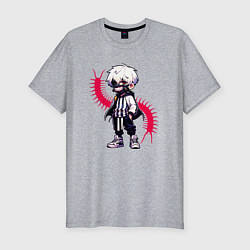 Мужская slim-футболка Токийский гуль - Кен Канеки