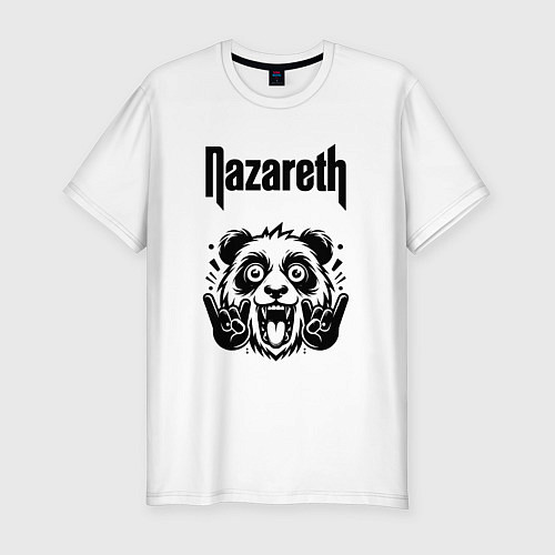 Мужская slim-футболка Nazareth - rock panda / Белый – фото 1