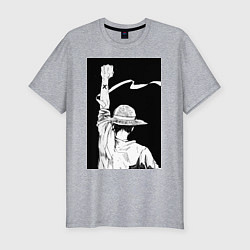 Футболка slim-fit Ван Пис Луффи Монки Д, цвет: меланж