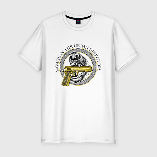 Мужская slim-футболка Городской дикарь / Белый – фото 1