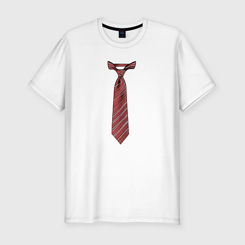 Мужская slim-футболка Я в галстуке / Белый – фото 1