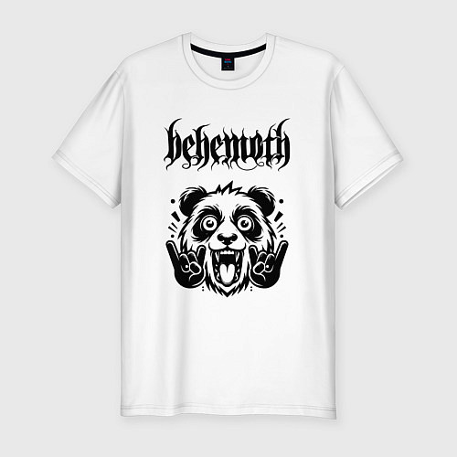 Мужская slim-футболка Behemoth - rock panda / Белый – фото 1