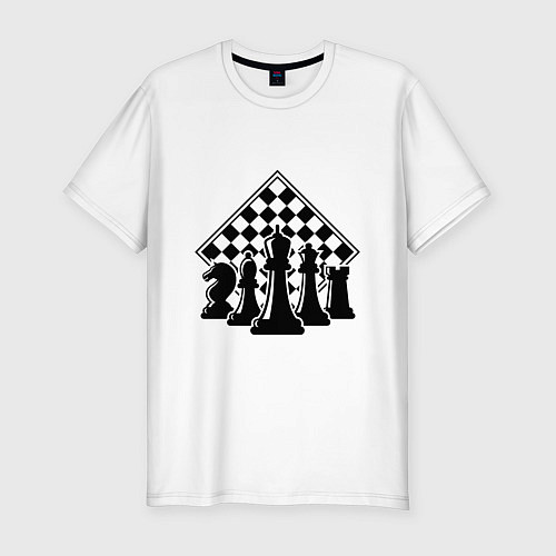 Мужская slim-футболка The chessboard / Белый – фото 1