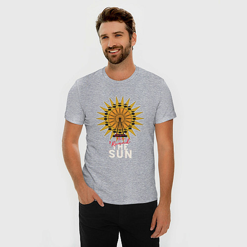Мужская slim-футболка Once more round the Sun / Меланж – фото 3