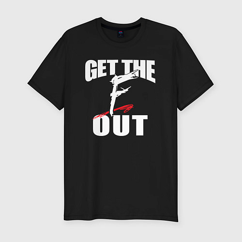 Мужская slim-футболка Wwe Get the F Out / Черный – фото 1
