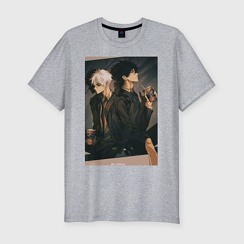 Мужская slim-футболка Гуан Лу Сяоши Чэн / Меланж – фото 1
