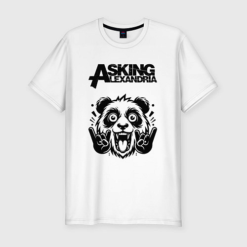 Мужская slim-футболка Asking Alexandria - rock panda / Белый – фото 1