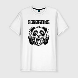 Футболка slim-fit Scorpions - rock panda, цвет: белый