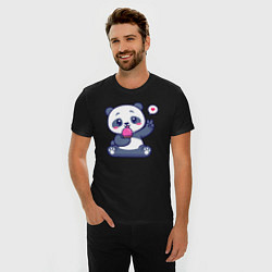 Футболка slim-fit Ice cream panda, цвет: черный — фото 2