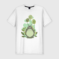 Футболка slim-fit Green Totoro, цвет: белый