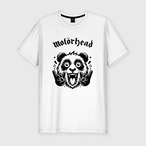 Мужская slim-футболка Motorhead - rock panda / Белый – фото 1