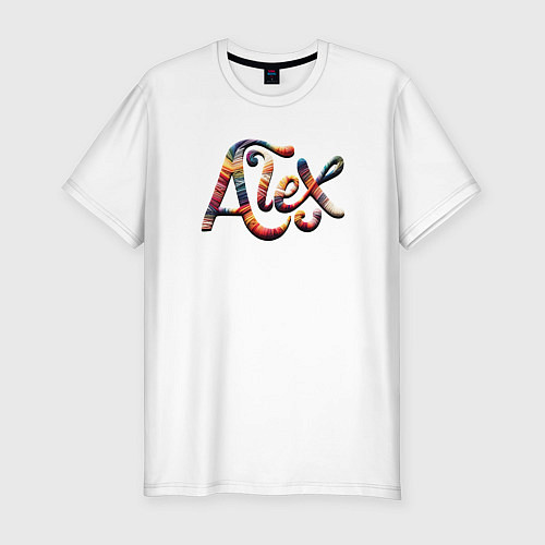 Мужская slim-футболка Alex yarn art / Белый – фото 1