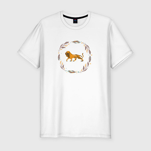 Мужская slim-футболка Быть львом / Белый – фото 1
