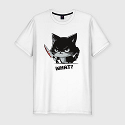 Мужская slim-футболка What cat murderous