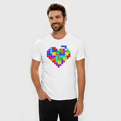 Футболка slim-fit Color tetris, цвет: белый — фото 2