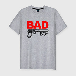 Футболка slim-fit Bad boy with gun, цвет: меланж