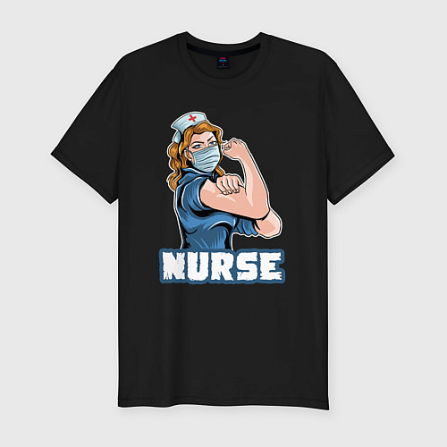 Мужская slim-футболка Good nurse / Черный – фото 1