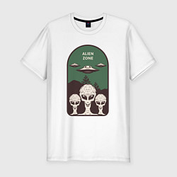 Мужская slim-футболка Пришельцы - alien zone