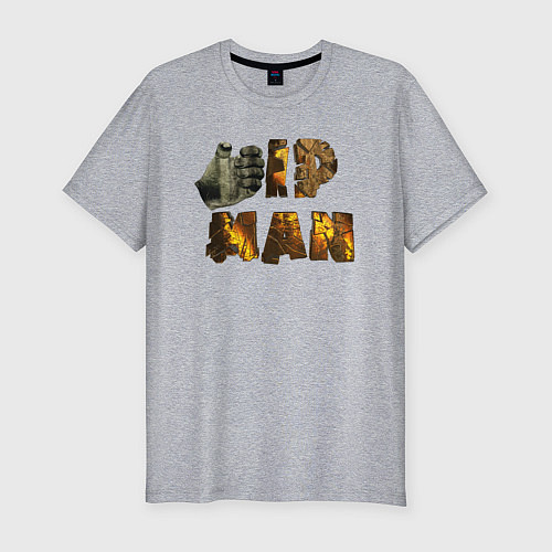 Мужская slim-футболка IP Man fist / Меланж – фото 1