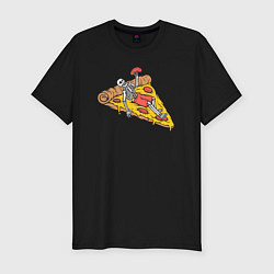 Мужская slim-футболка Скелет пиццеед