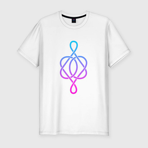Мужская slim-футболка Кельтский фиолетовый узор / Белый – фото 1