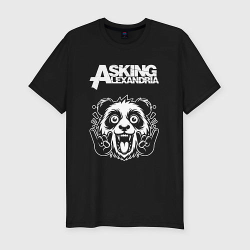 Мужская slim-футболка Asking Alexandria rock panda / Черный – фото 1