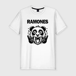 Футболка slim-fit Ramones - rock panda, цвет: белый