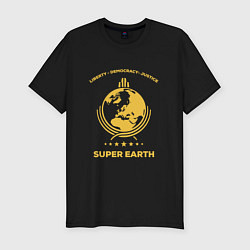 Футболка slim-fit Helldivers: Super Earth, цвет: черный