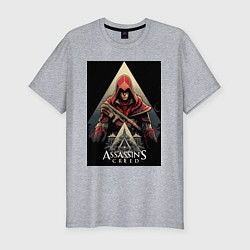 Футболка slim-fit Assassins creed красный костюм, цвет: меланж