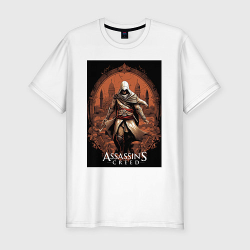 Мужская slim-футболка Assassins creed древний Рим / Белый – фото 1