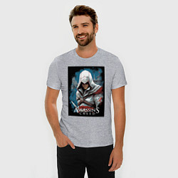 Футболка slim-fit Assassins creed белый кинжал, цвет: меланж — фото 2