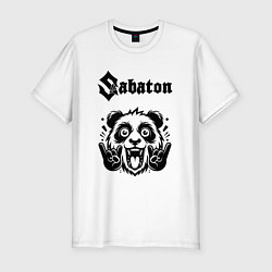 Футболка slim-fit Sabaton - rock panda, цвет: белый