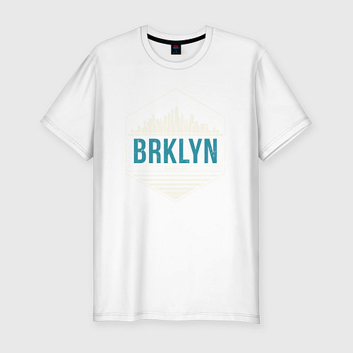 Мужская slim-футболка Brooklyn city / Белый – фото 1