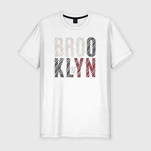 Мужская slim-футболка NYC Brooklyn / Белый – фото 1