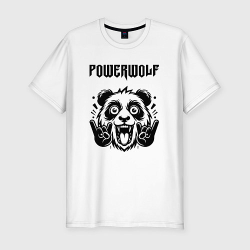 Мужская slim-футболка Powerwolf - rock panda / Белый – фото 1