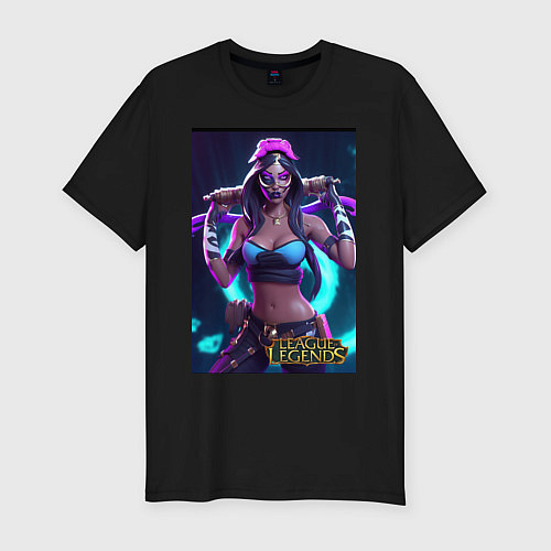 Мужская slim-футболка League of Legends Akali Kda / Черный – фото 1