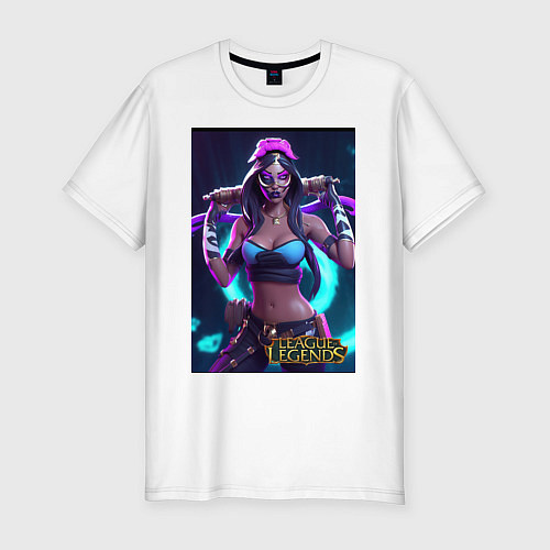 Мужская slim-футболка League of Legends Akali Kda / Белый – фото 1