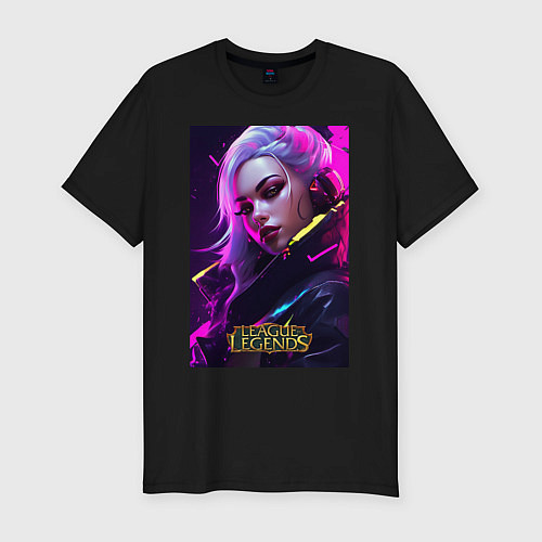 Мужская slim-футболка League of Legends Kaisa Kda / Черный – фото 1