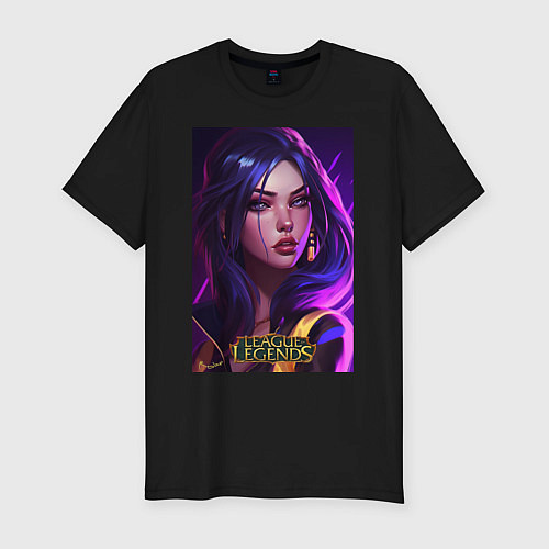 Мужская slim-футболка League of Legends Kaisa Kda / Черный – фото 1