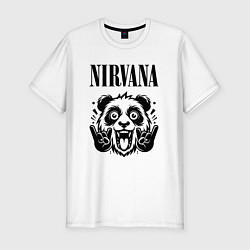 Мужская slim-футболка Nirvana - rock panda