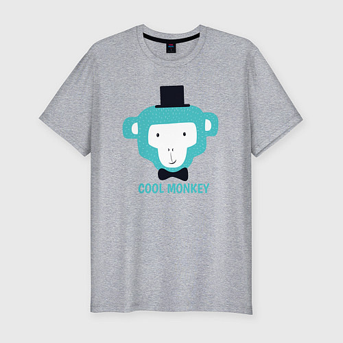 Мужская slim-футболка Cool monkey / Меланж – фото 1