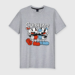 Футболка slim-fit Cuphead and Mugman, цвет: меланж