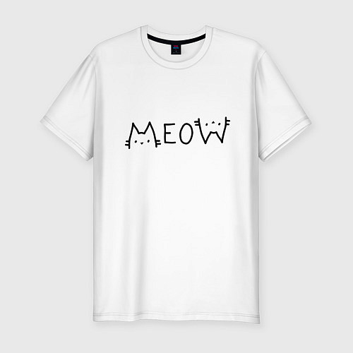 Мужская slim-футболка Мяу котики / Белый – фото 1